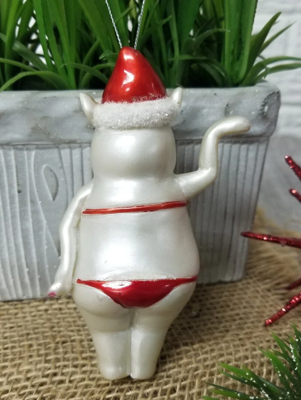 Saucy Winking Hippo Ornament